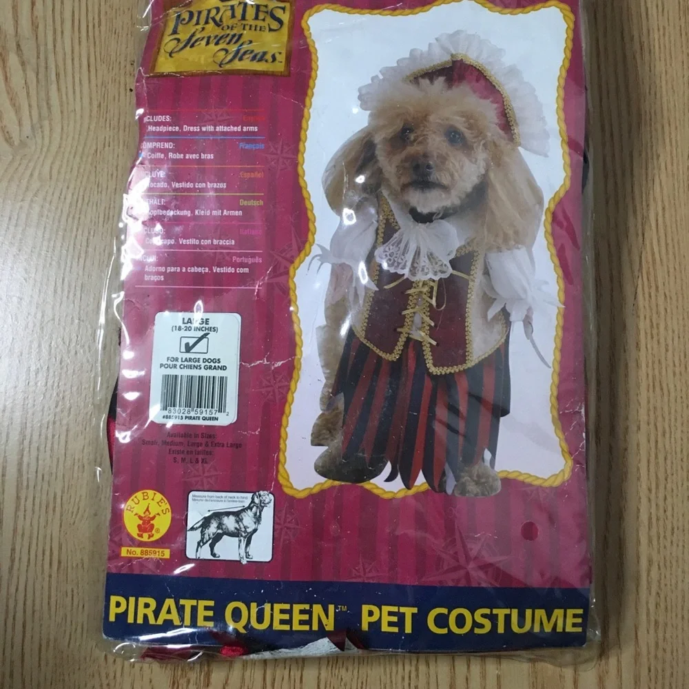 New Doggie🐶 2Pc Pirate Queen Halloween Costume Size Large Fits 18-20”